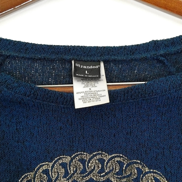 Stranded - blue Paris France knit sweater - Picture 5 of 5